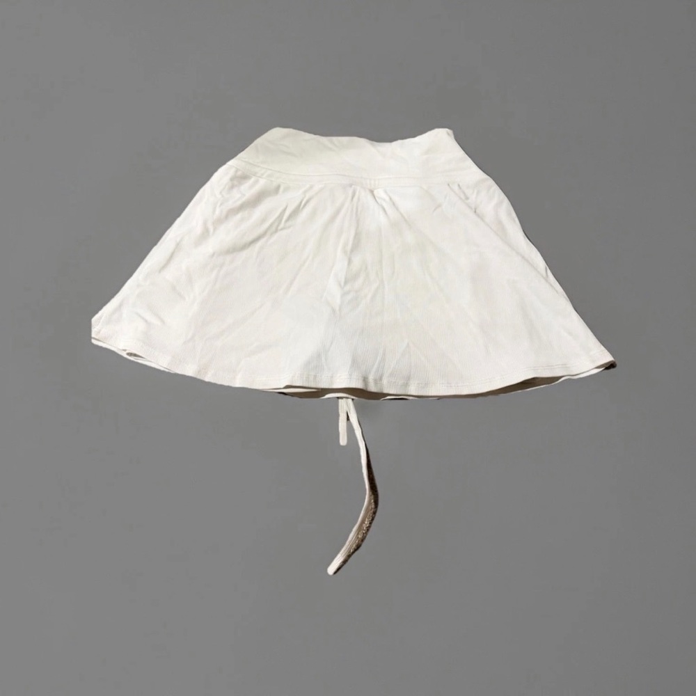 Lanston Sport White Ribbed Micro Mini Skort Womens M Built In Shorts Tennis - Picture 4 of 7